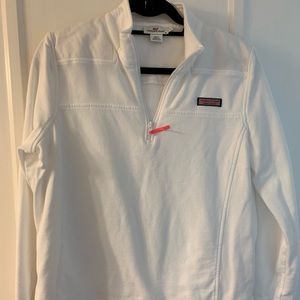 Vineyard Vines White Pullover Half Zip Size Large